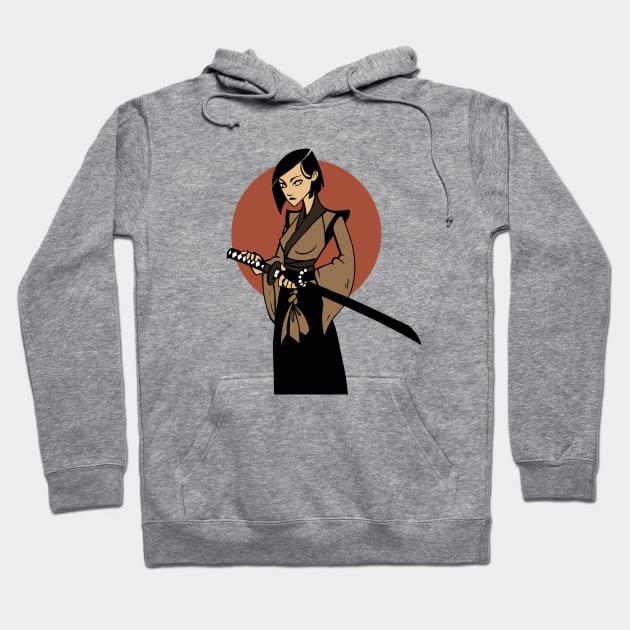 Samurai Girl Hoodie by AdrianaOrellana